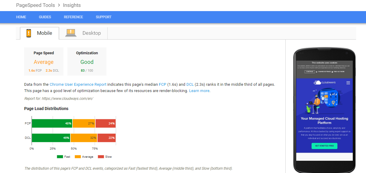 Идти к   Тест скорости страницы Google   Введите адрес своего сайта и нажмите «Тест»   Вы получите оценку скорости и предложения для дальнейшего улучшения